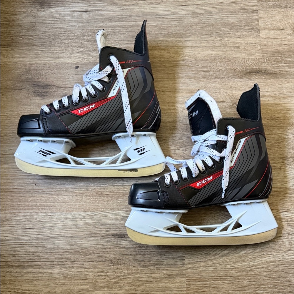 CCM Black and Red Youth Ice Hockey Junior Skates